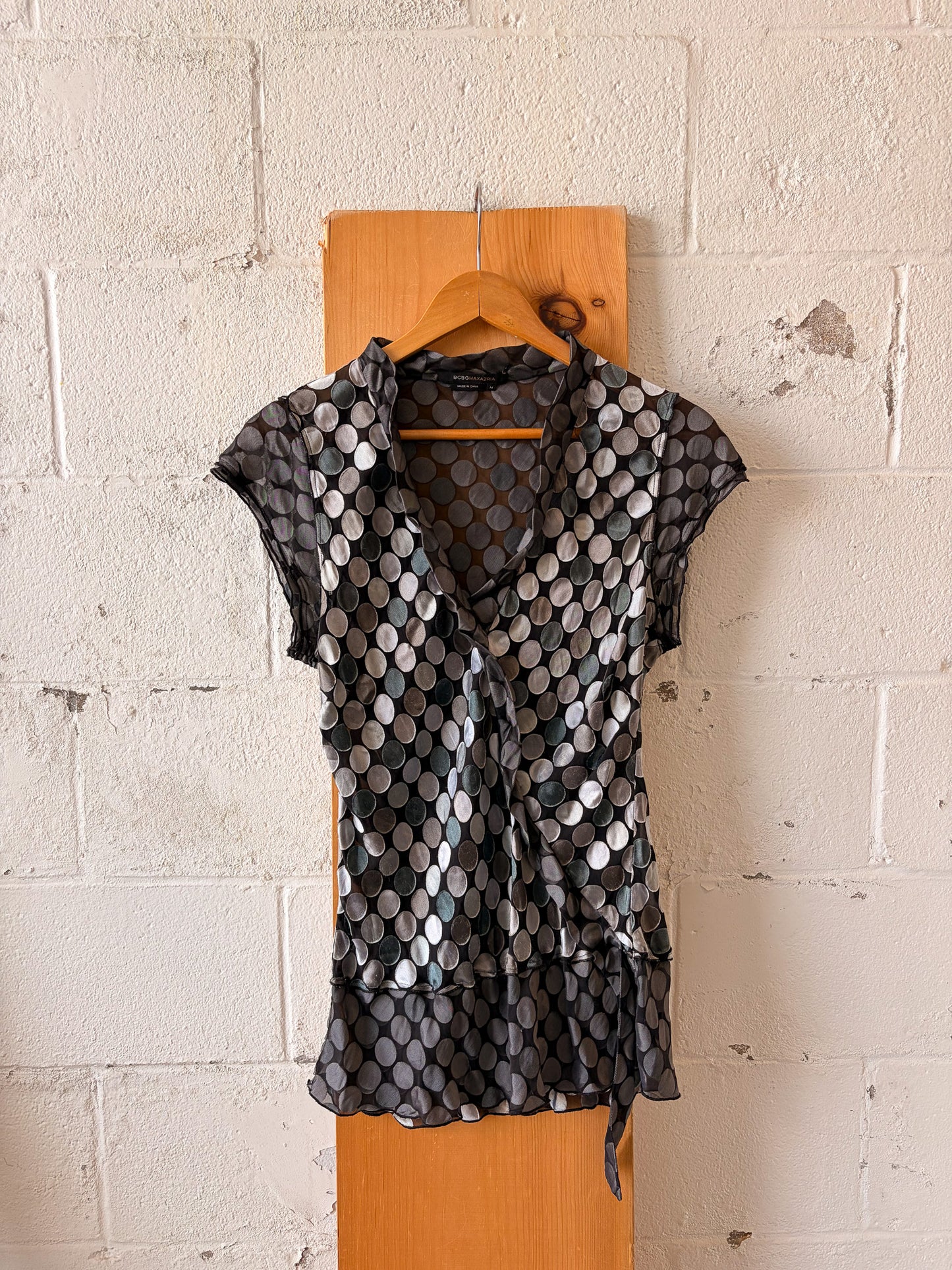 Sheer Polka Dot Blouse : M
