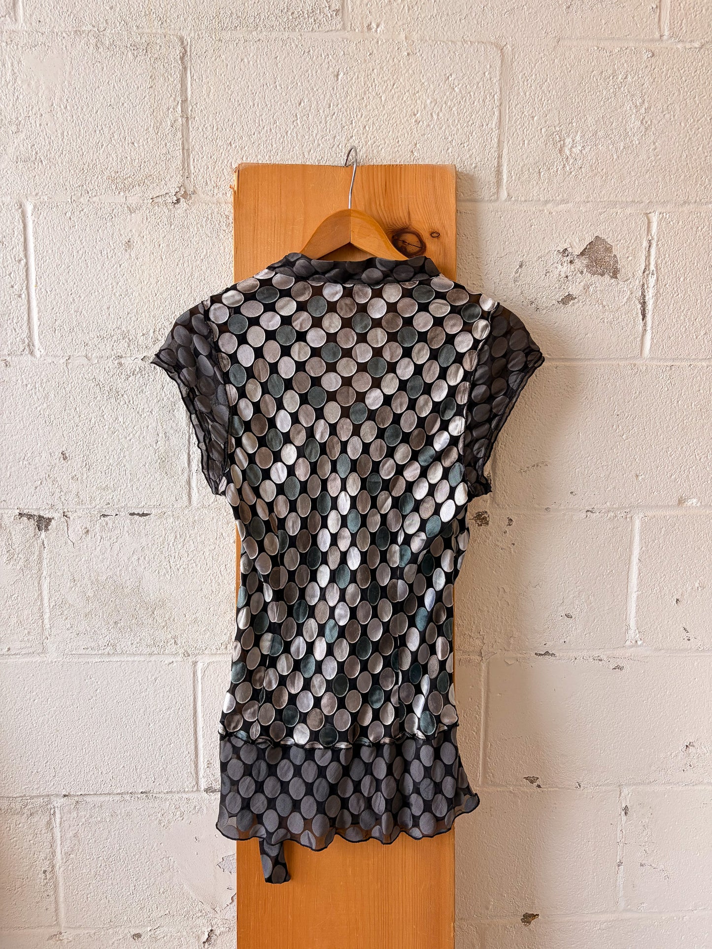 Sheer Polka Dot Blouse : M