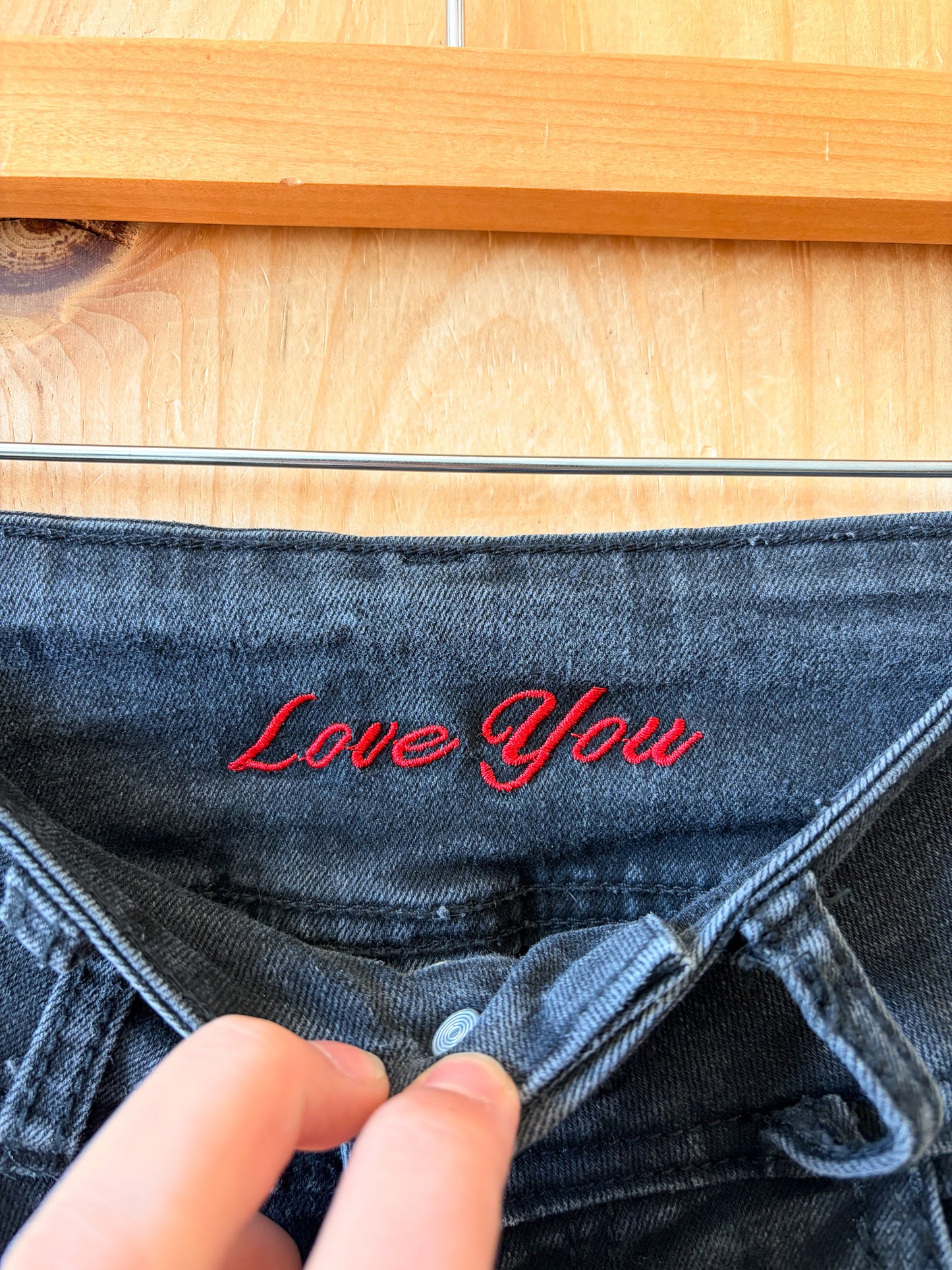 Black Embellished Y2K Jeans : 24"W