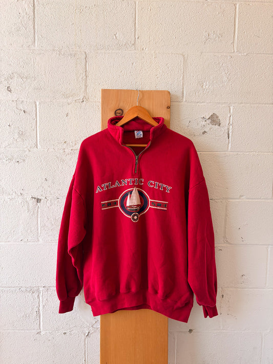 Vtg Atlantic City Quarter Zip : 2X