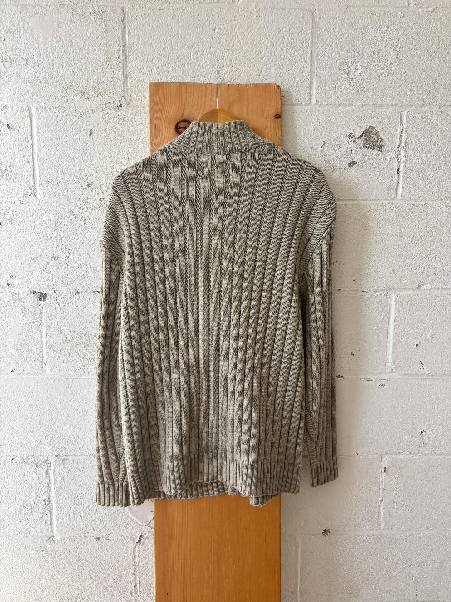 Vtg Zip Up Sweater : L