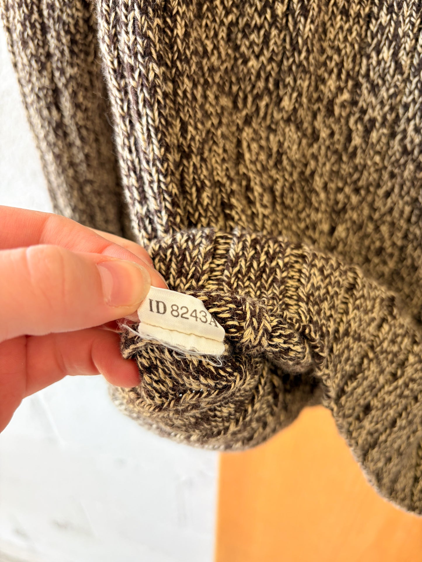 Vtg Brown Ribbed Sweater : M