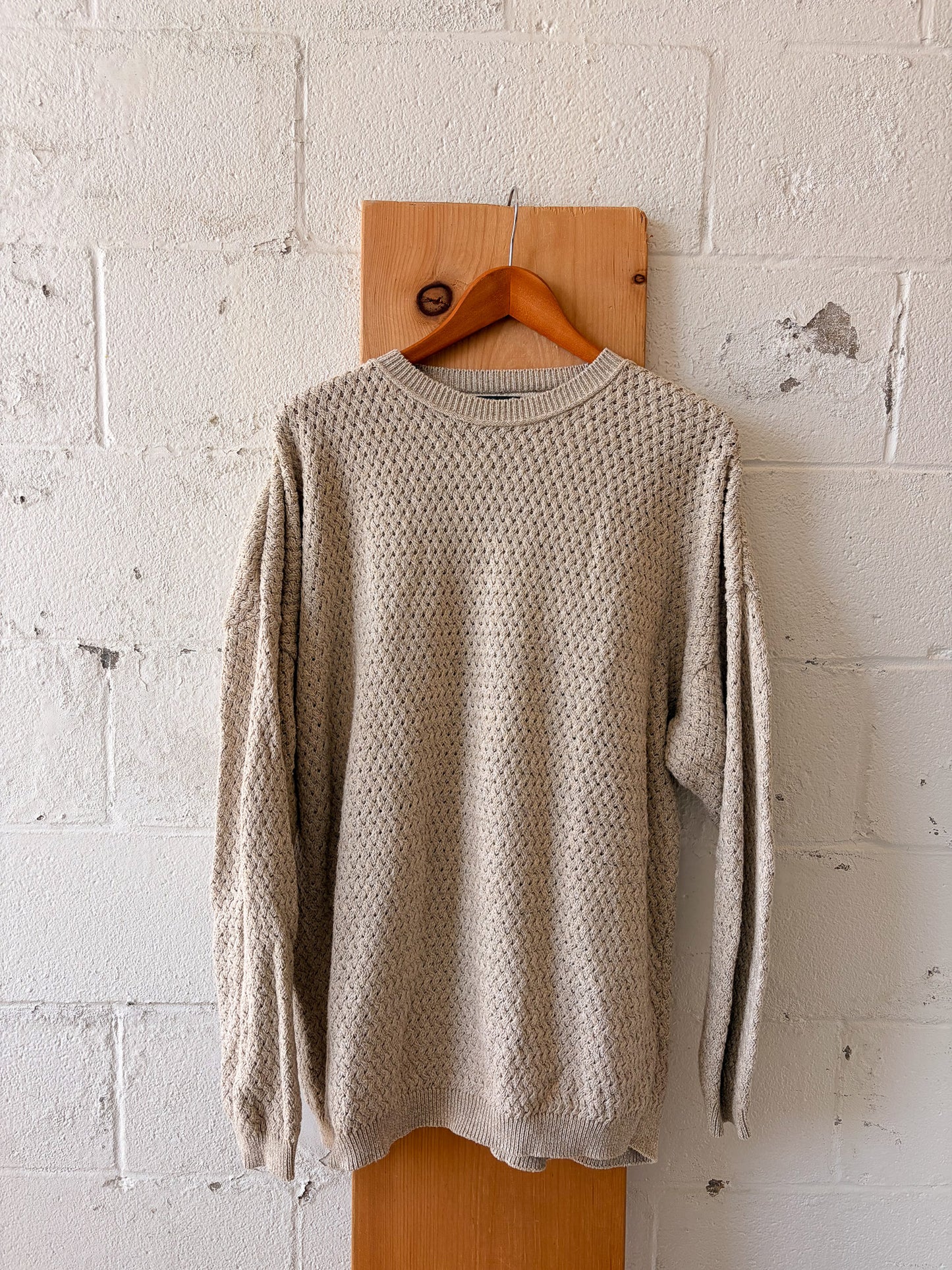 Vtg Oatmeal Sweater : 2X