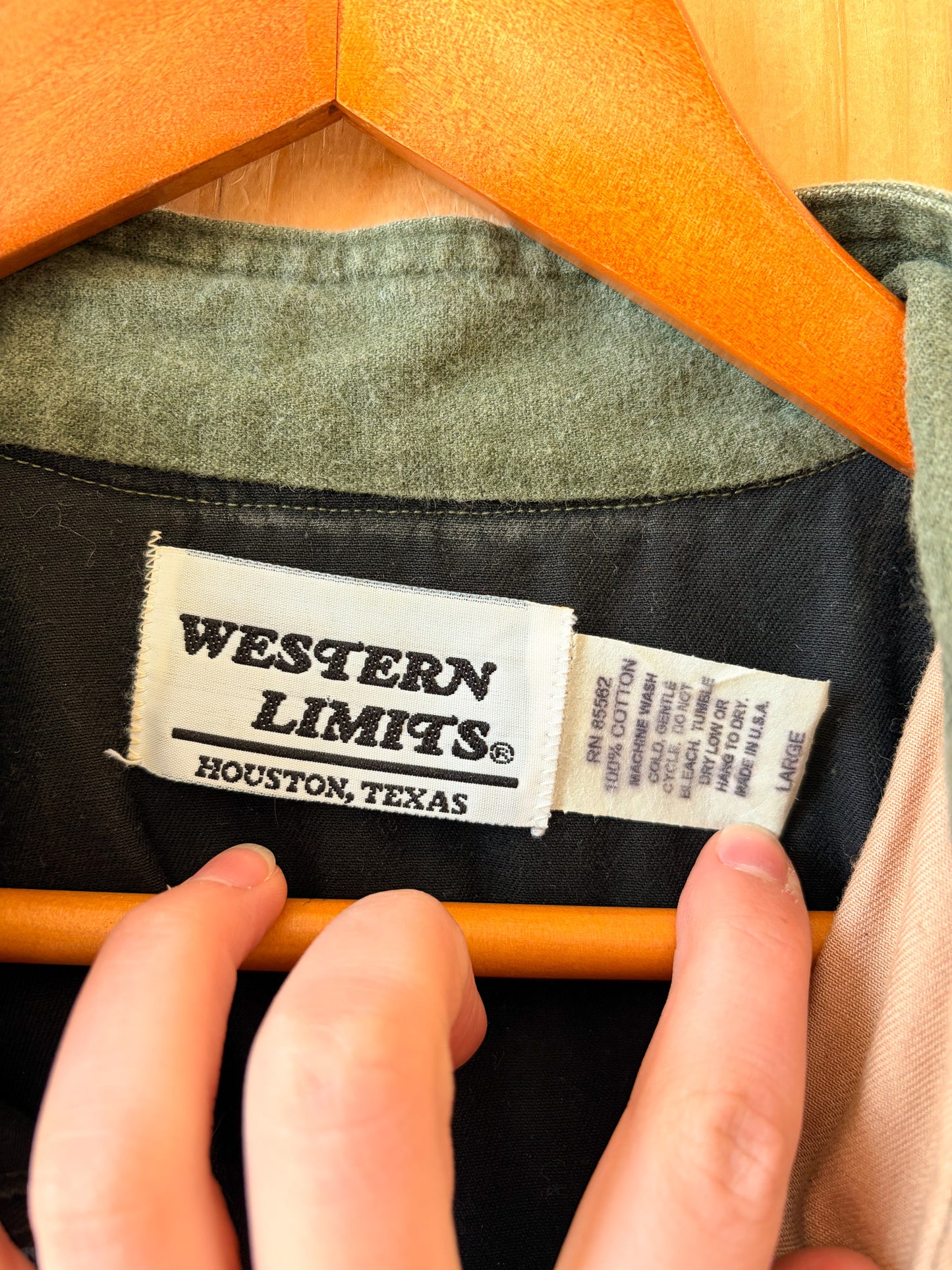 Vtg Western Limits Color Block Button Up : L