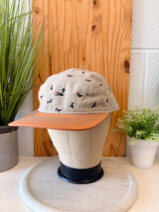Khaki Bird Patterned Cap
