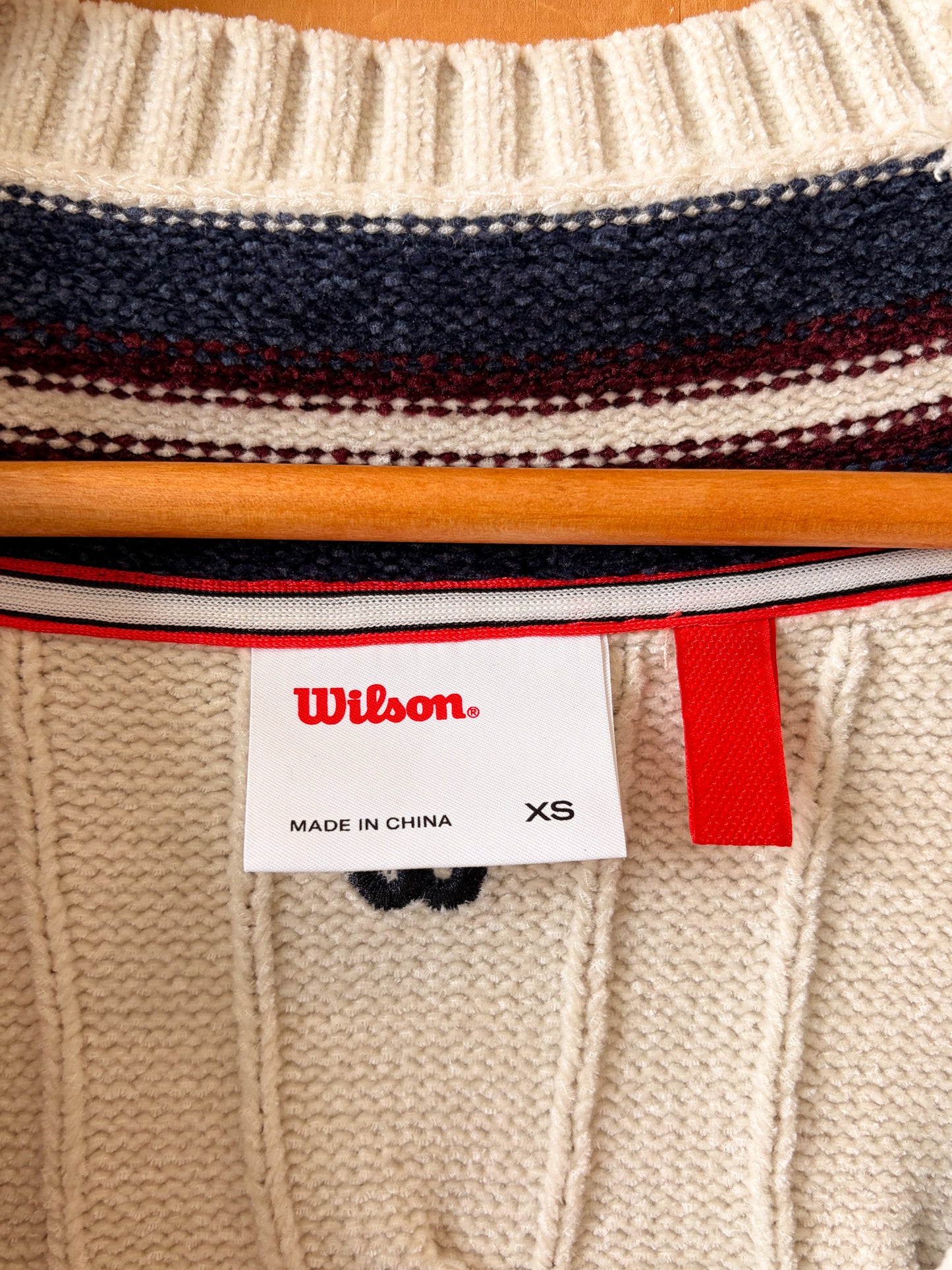 Wilson Tennis Cable Knit Cardigan : XS