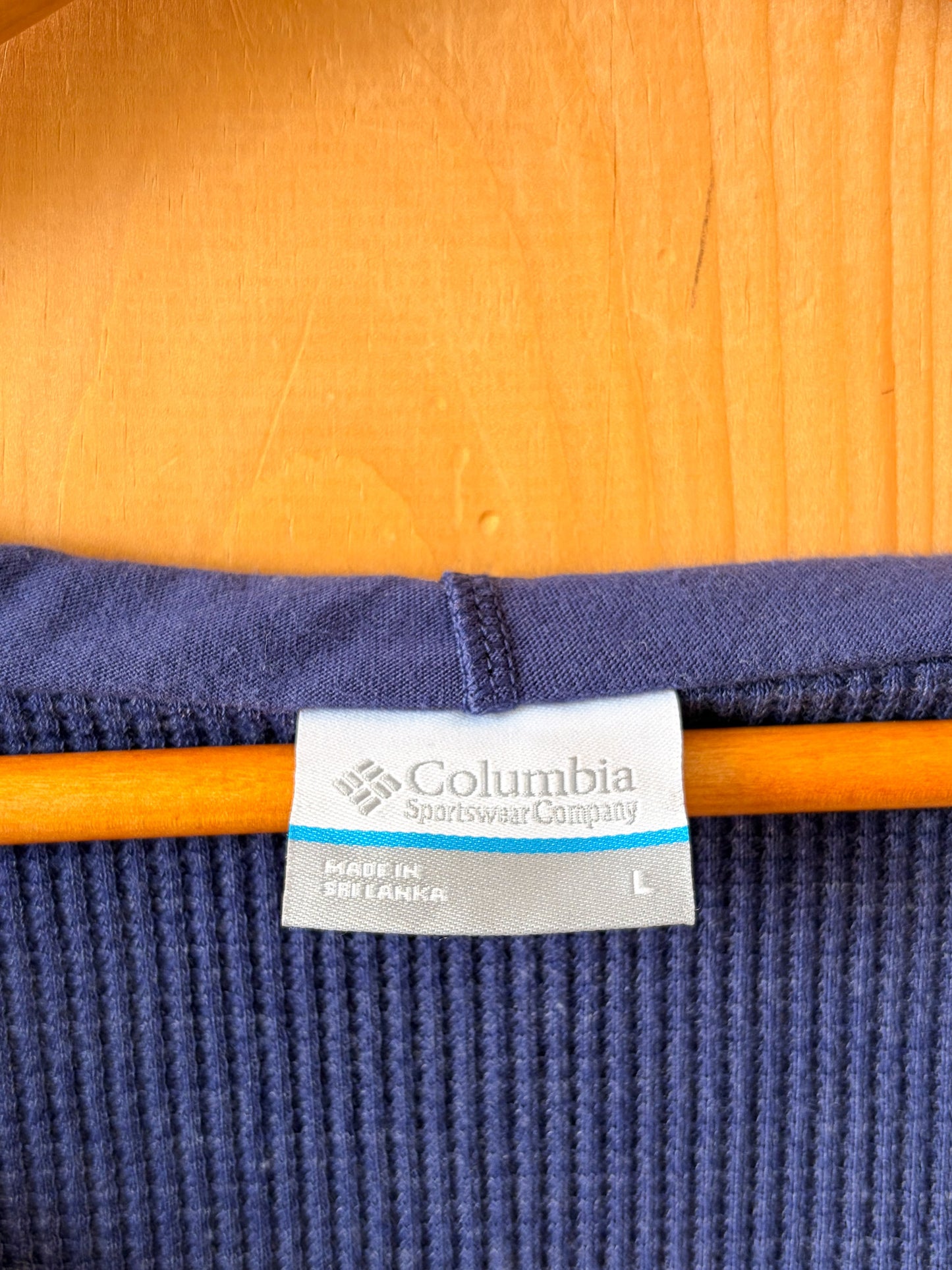 Columbia Hooded Waffle Knit Henley : L
