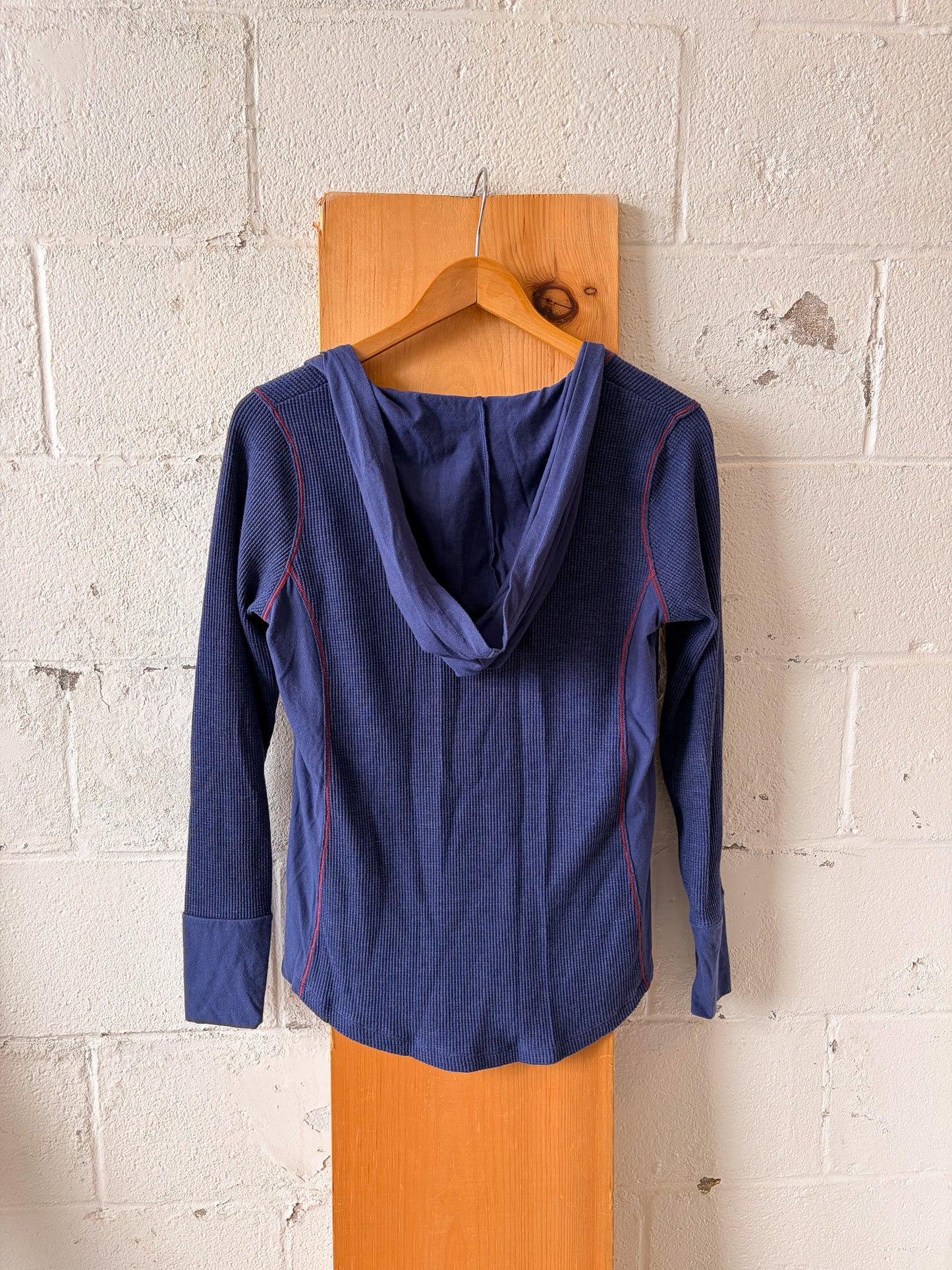 Columbia Hooded Waffle Knit Henley : L