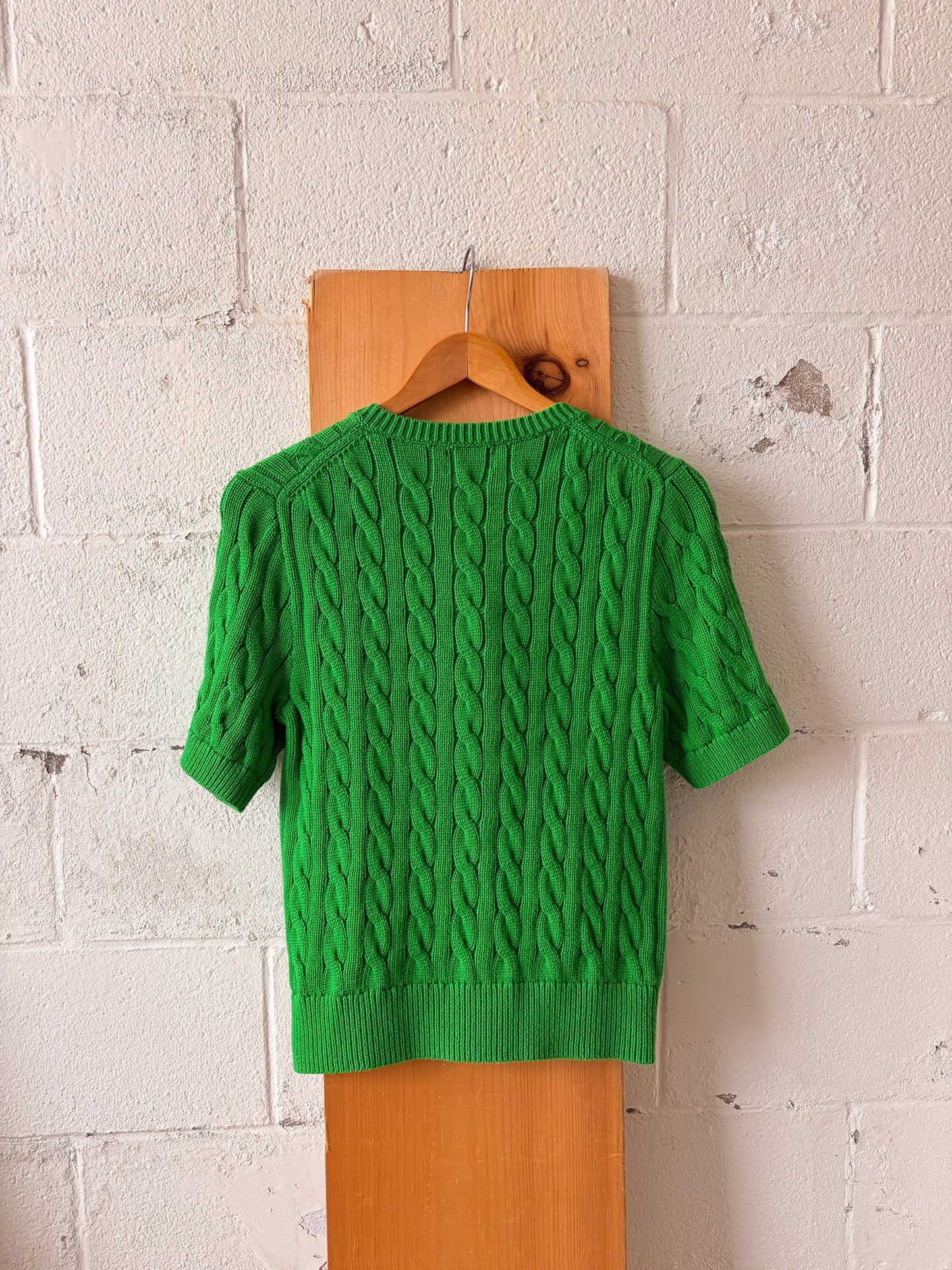 Emerald Short Sleeve Ralph Lauren Cardigan : L