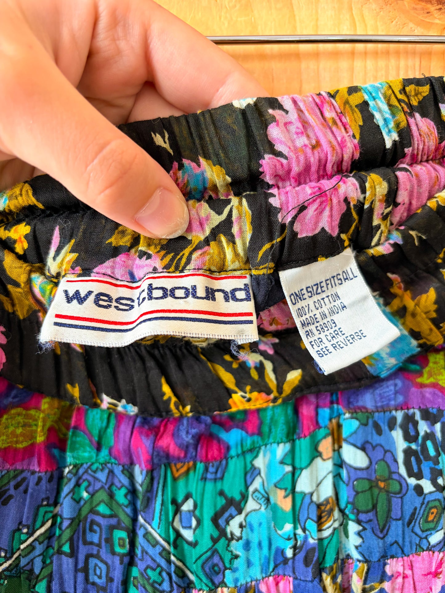 Bright Boho Patterned Skirt : 36"W