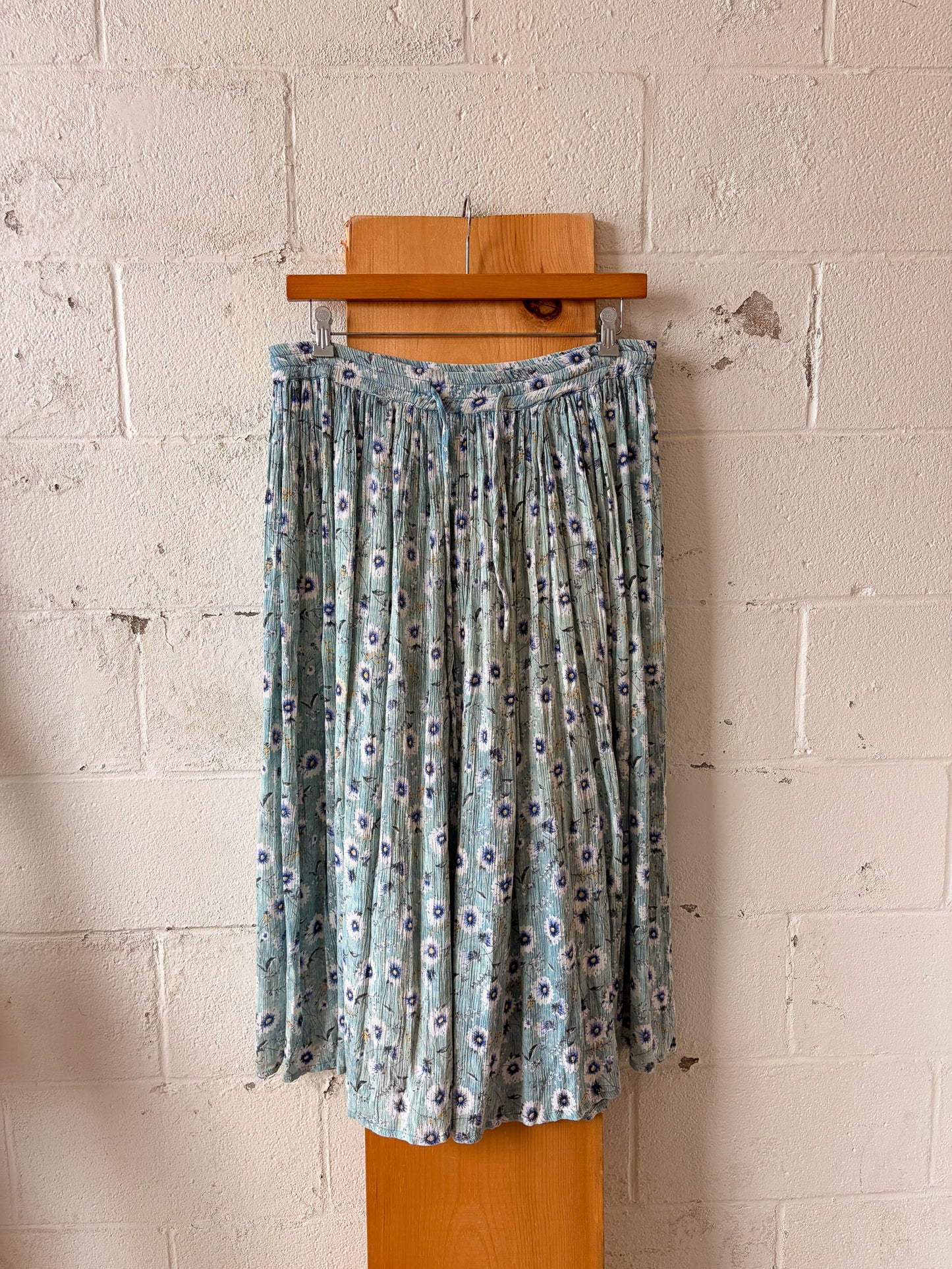 Long Floral Blue Skirt : OS
