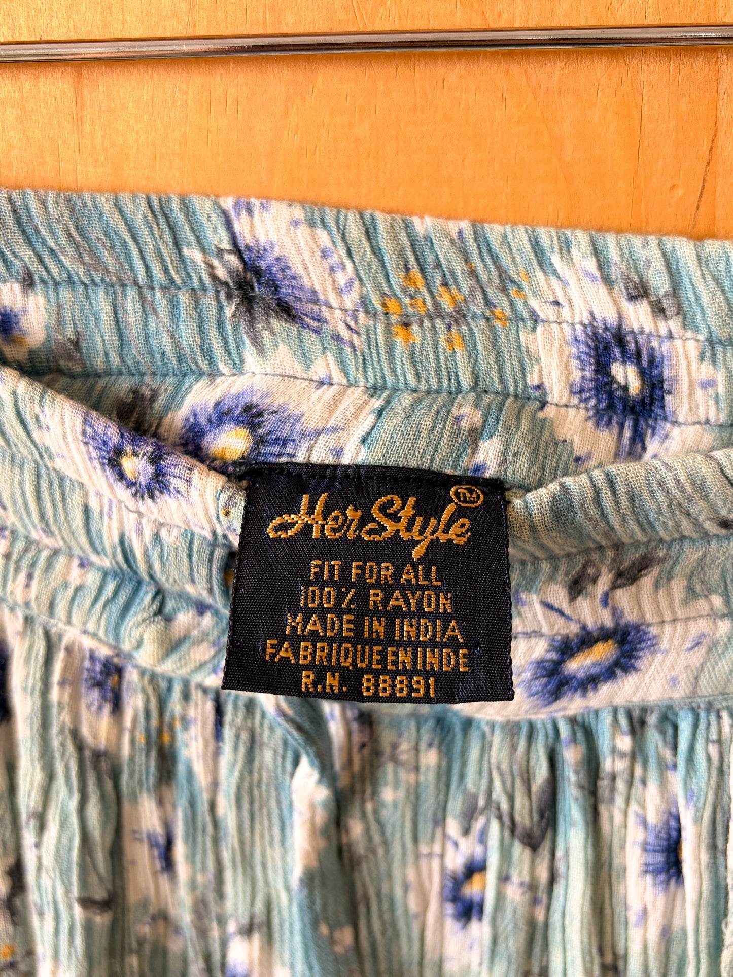 Long Floral Blue Skirt : OS