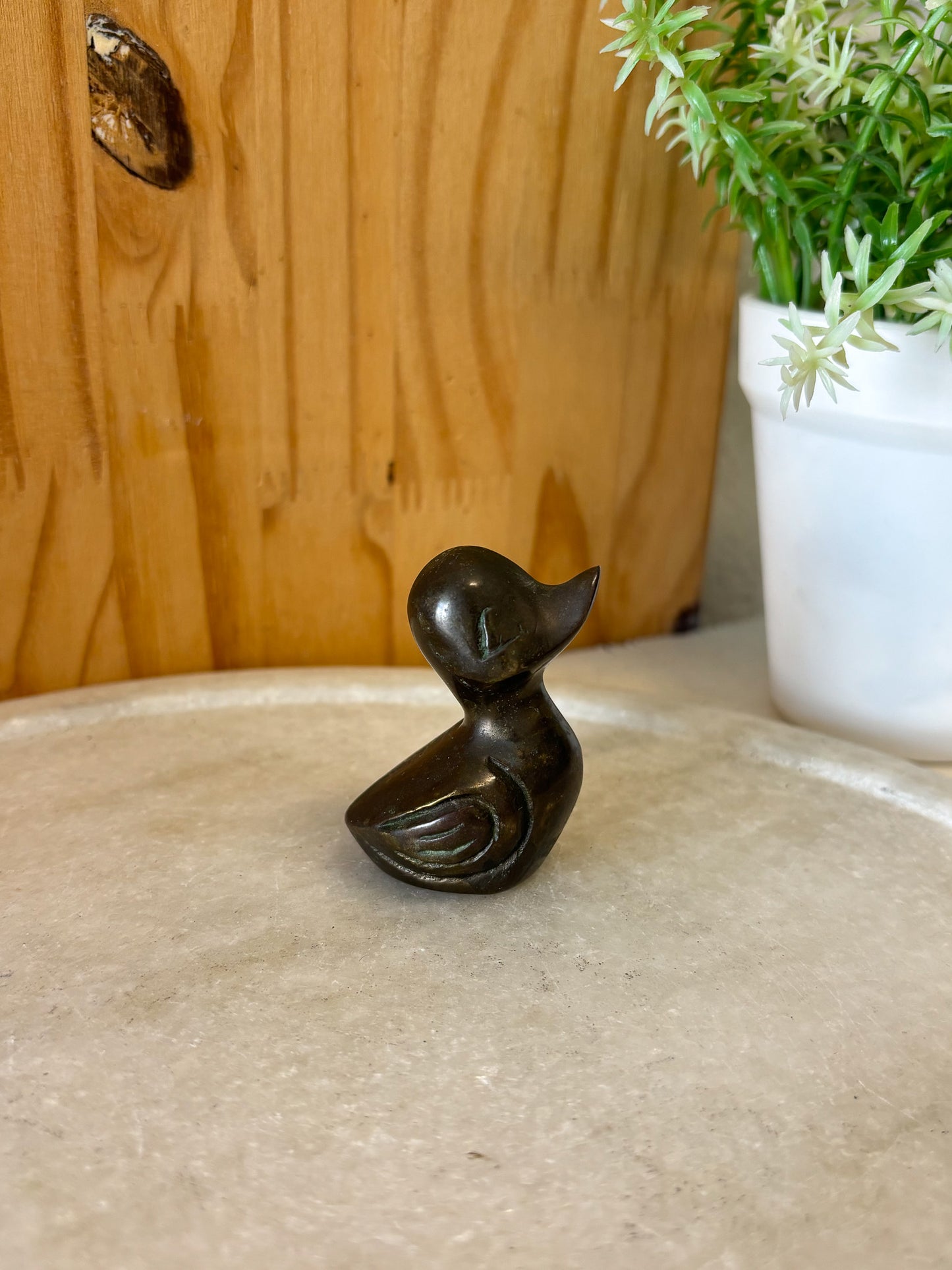 Vtg Little Brass Duck