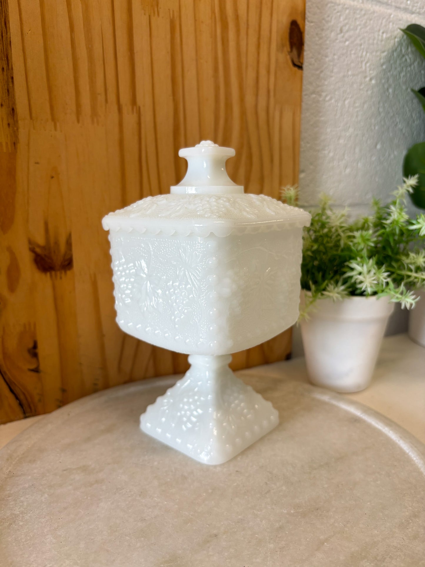 Vtg Milk Glass Pedestal Dish (Local Pick Up Only)
