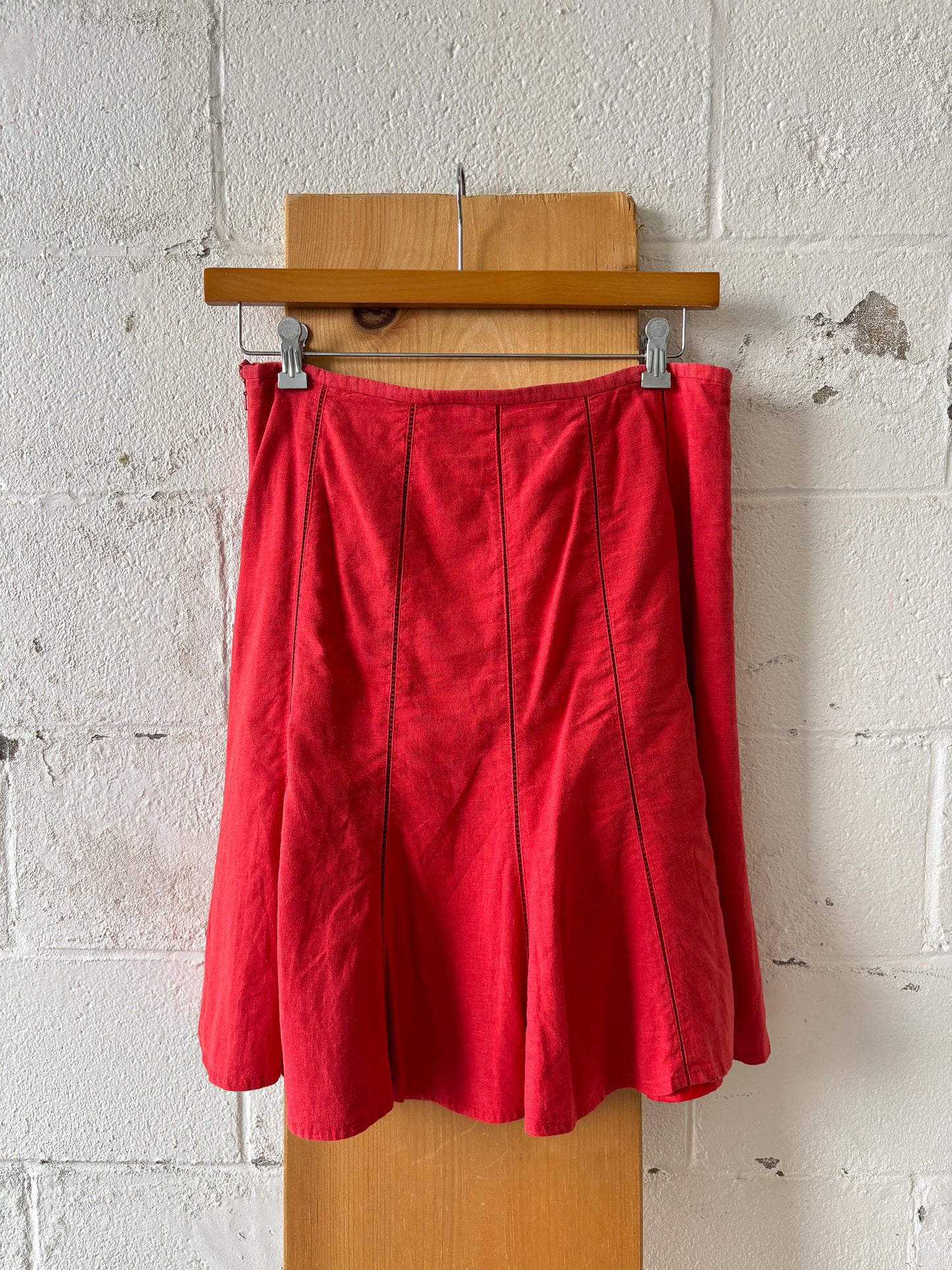 Coral Linen Skirt : 10