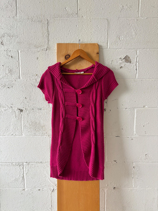 Long Magenta Cardigan : S
