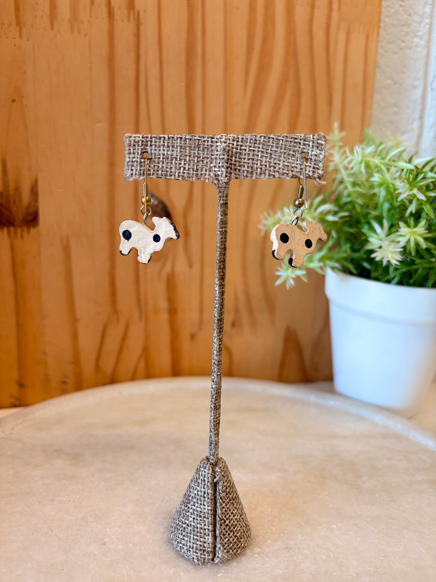 Handmade Cow Earrings (As Is)