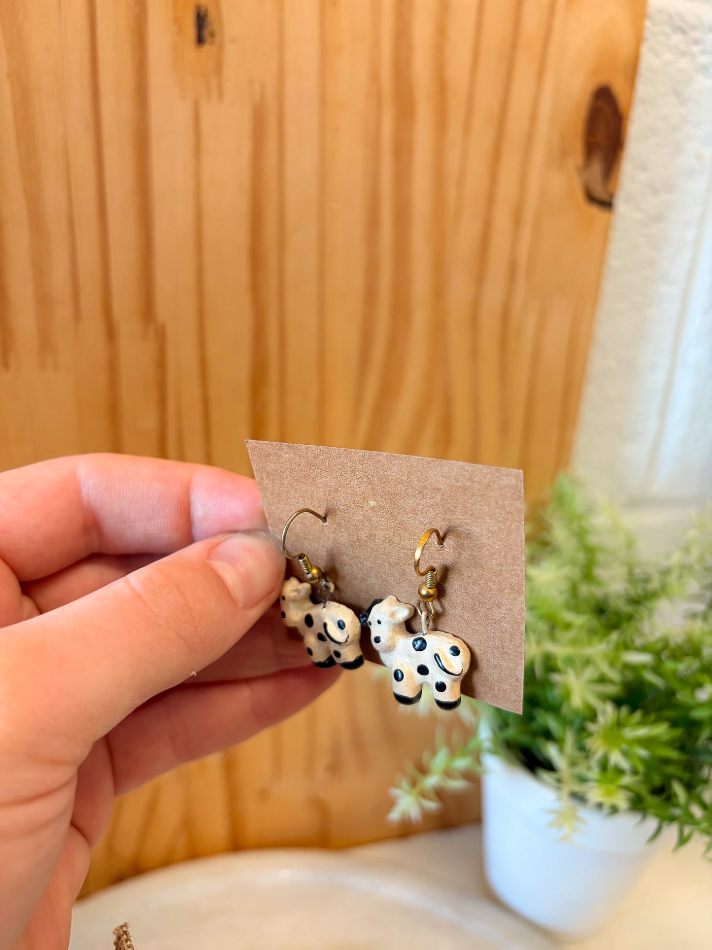 Handmade Cow Earrings (As Is)