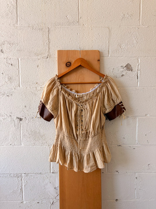 NWT Lace Up Renaissance Blouse : XL