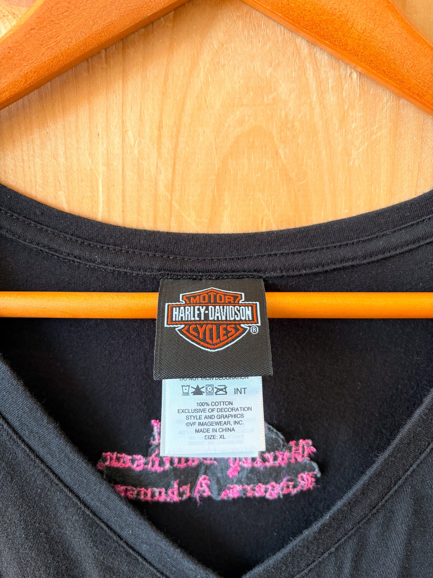 Black & Pink Harley Tee : XL