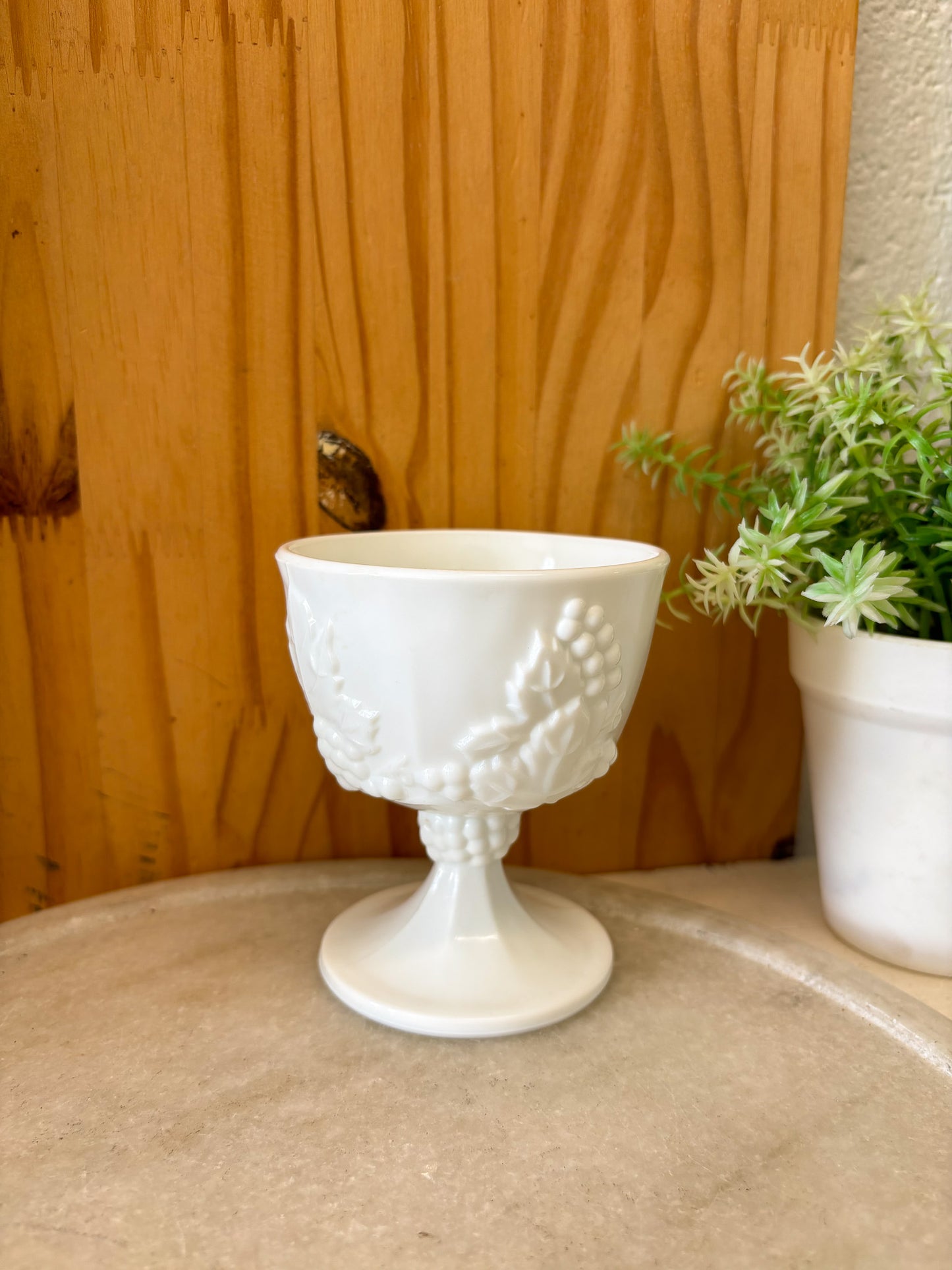 Vtg White Milk Glass Pedestal (Local Pick Up Only)