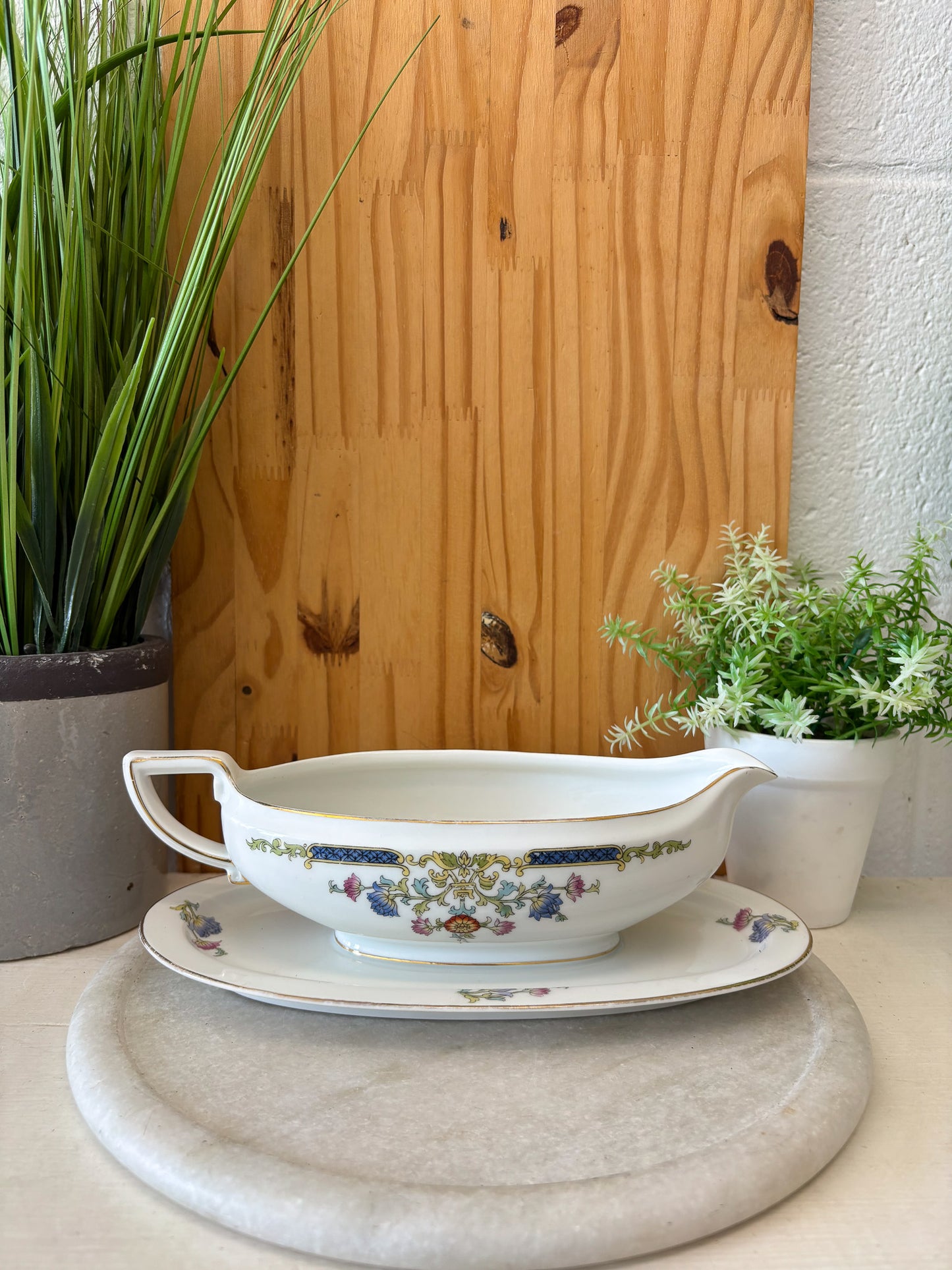 Vtg Floral Gravy Boat Server (Local Pick Up Only)