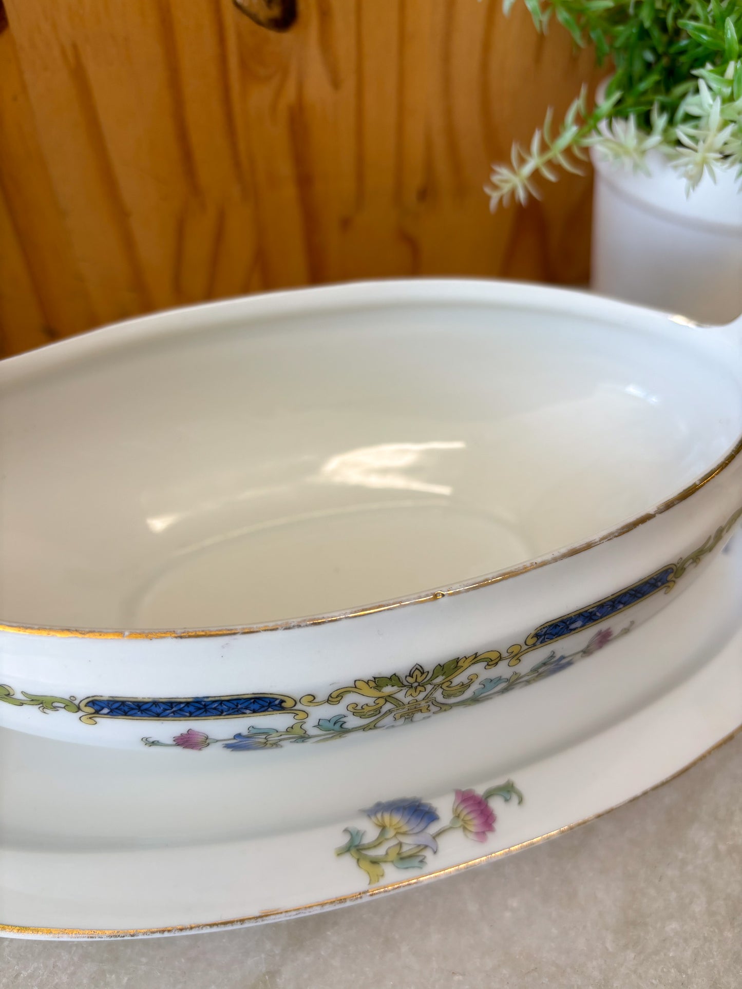 Vtg Floral Gravy Boat Server (Local Pick Up Only)
