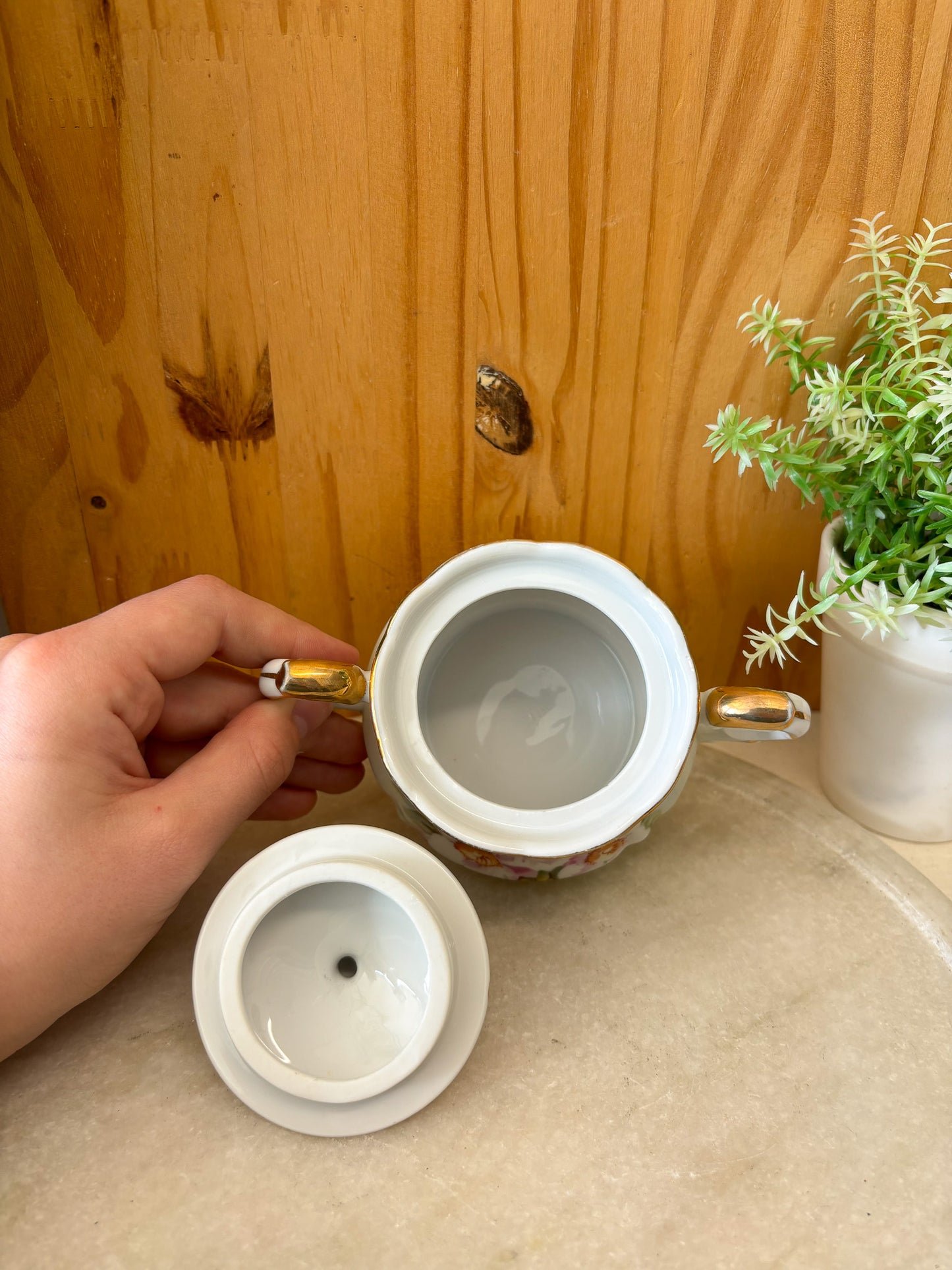 Vtg Pink Floral Sugar Jar (Local Pick Up Only)