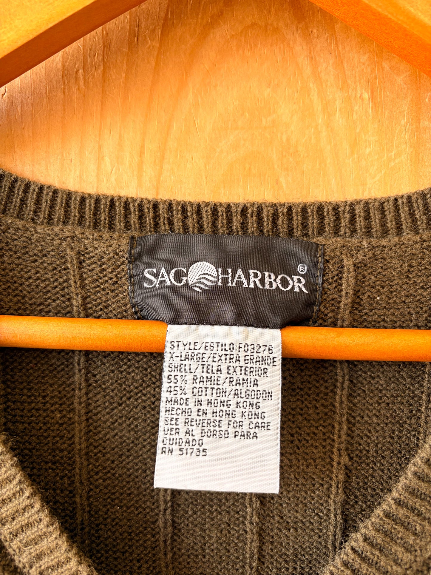 Vtg Olive Sweater Vest : XL