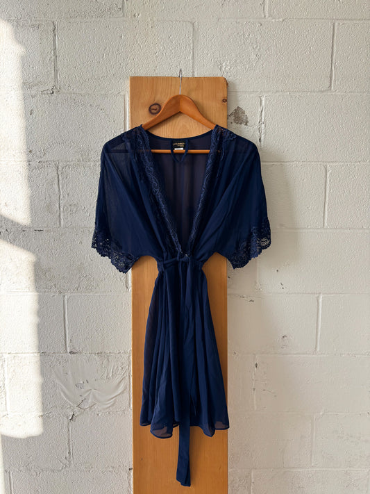 Sheer Navy Robe : L