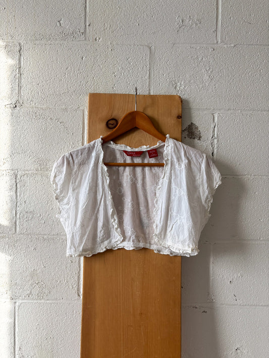 Little Cropped White Cardigan : L