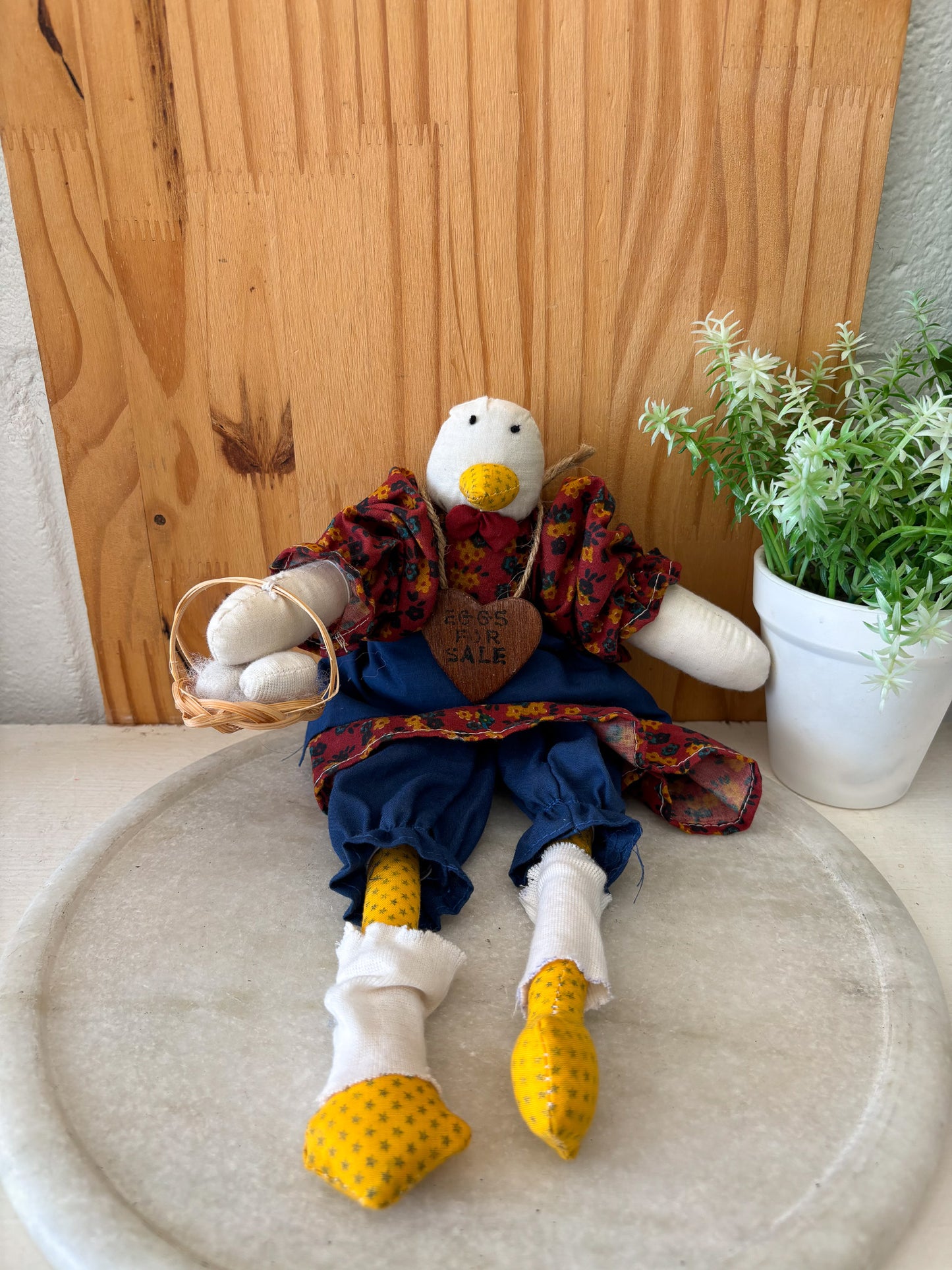 "Eggs For Sale" Plush Chicken