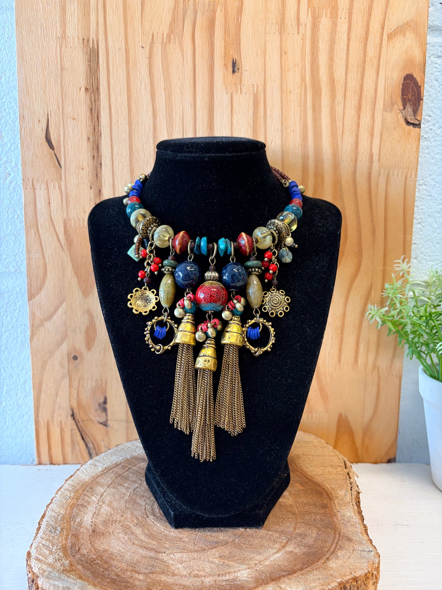 Chunky Beaded Choker Necklace