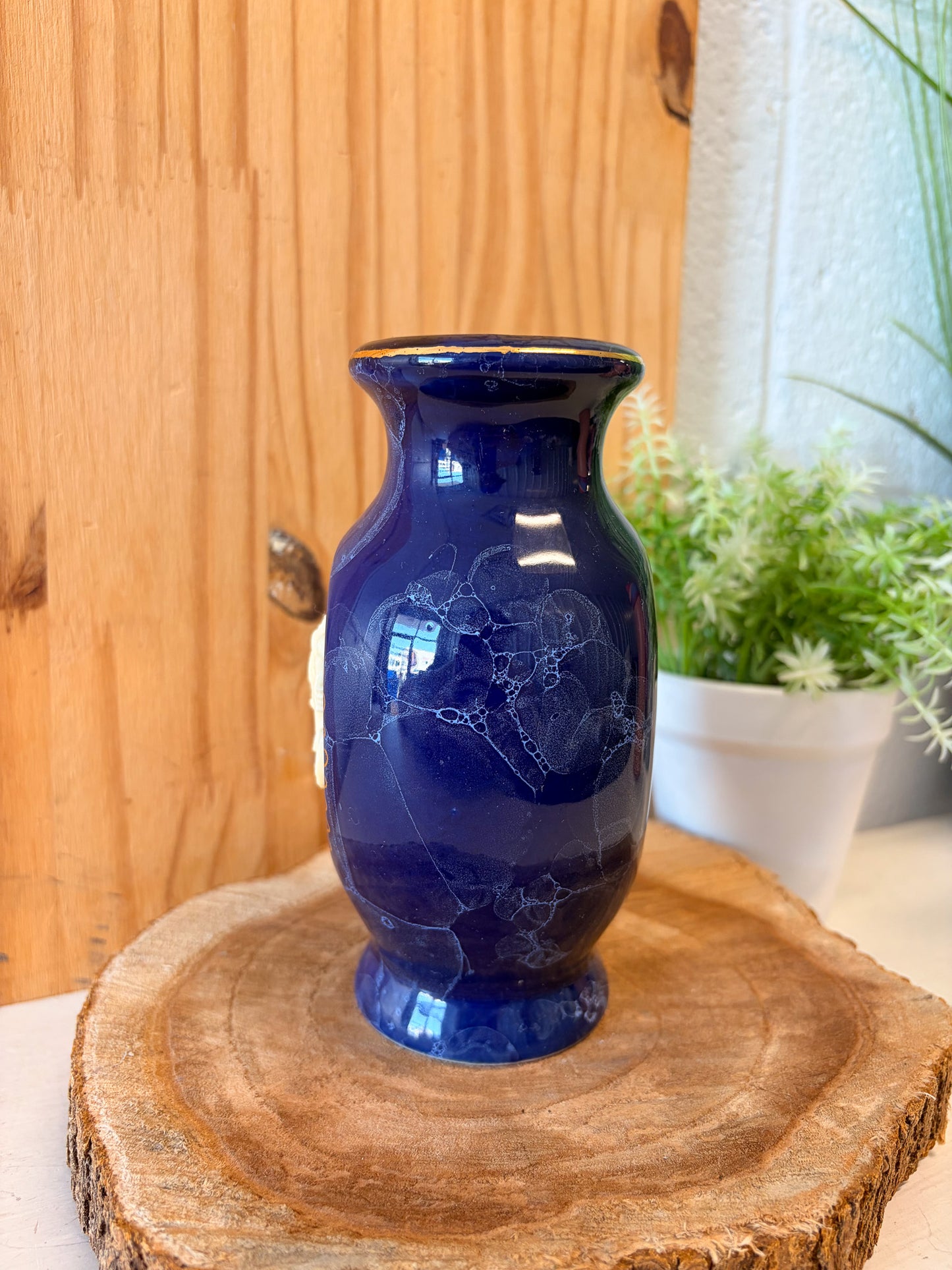 Vtg Cobalt Blue Cameo Vase (Local Pick Up Only)