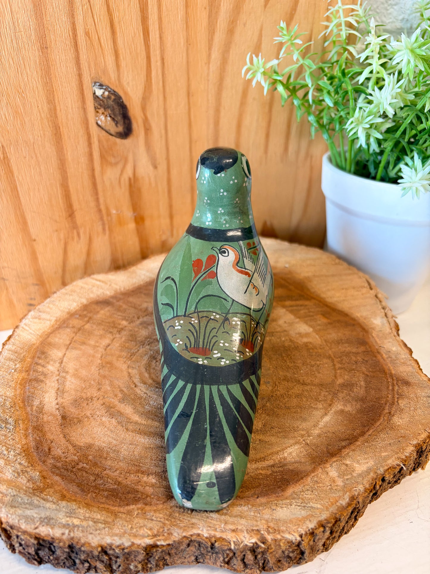 Vtg Tonala Mexican Folk Art Painted Bird (Local Pick Up Only)