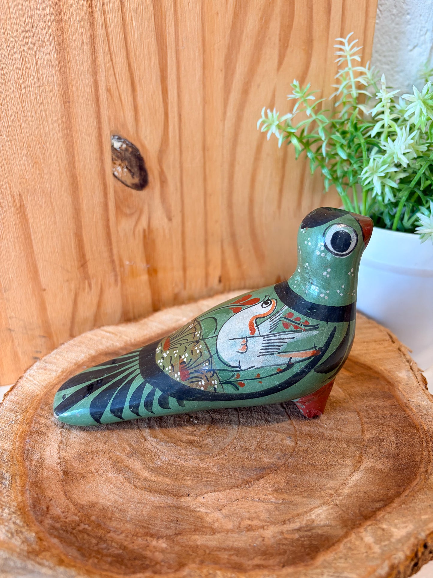Vtg Tonala Mexican Folk Art Painted Bird (Local Pick Up Only)
