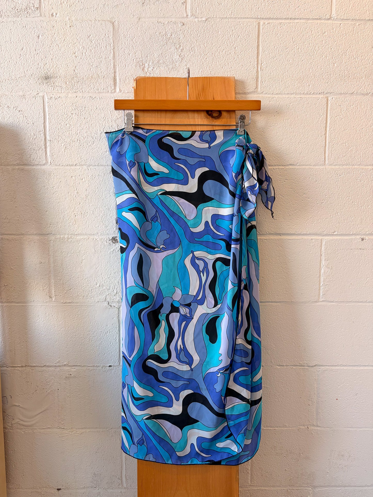 Blue Patterned Wrap : OS