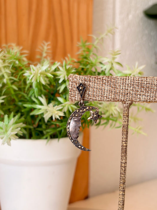 Single 925 Silver Moon & Star Earring (As Is)