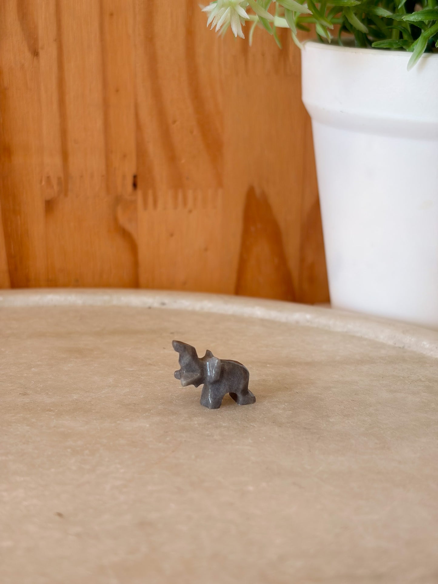Teeny Tiny Stone Elephant Figure