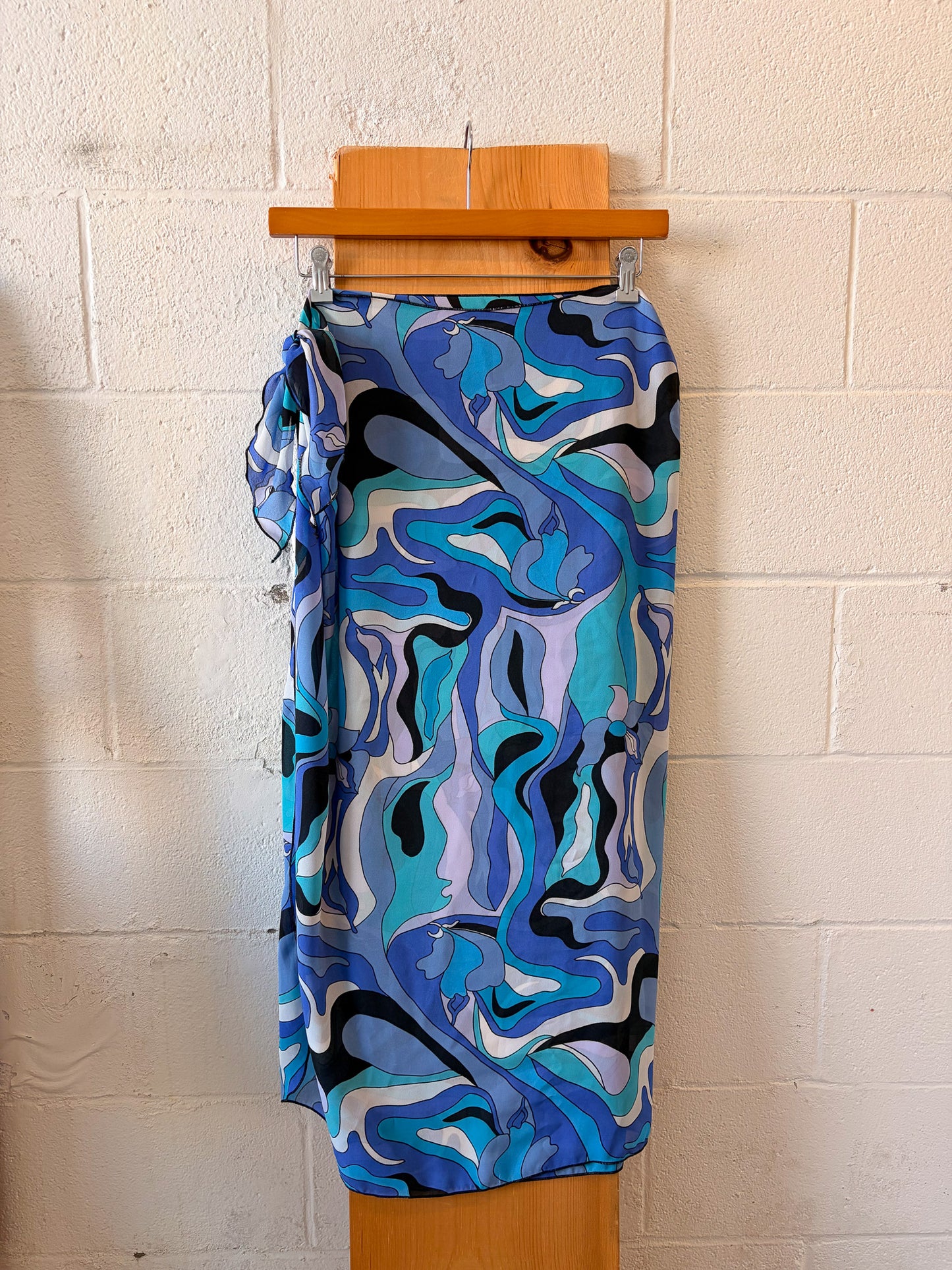 Blue Patterned Wrap : OS