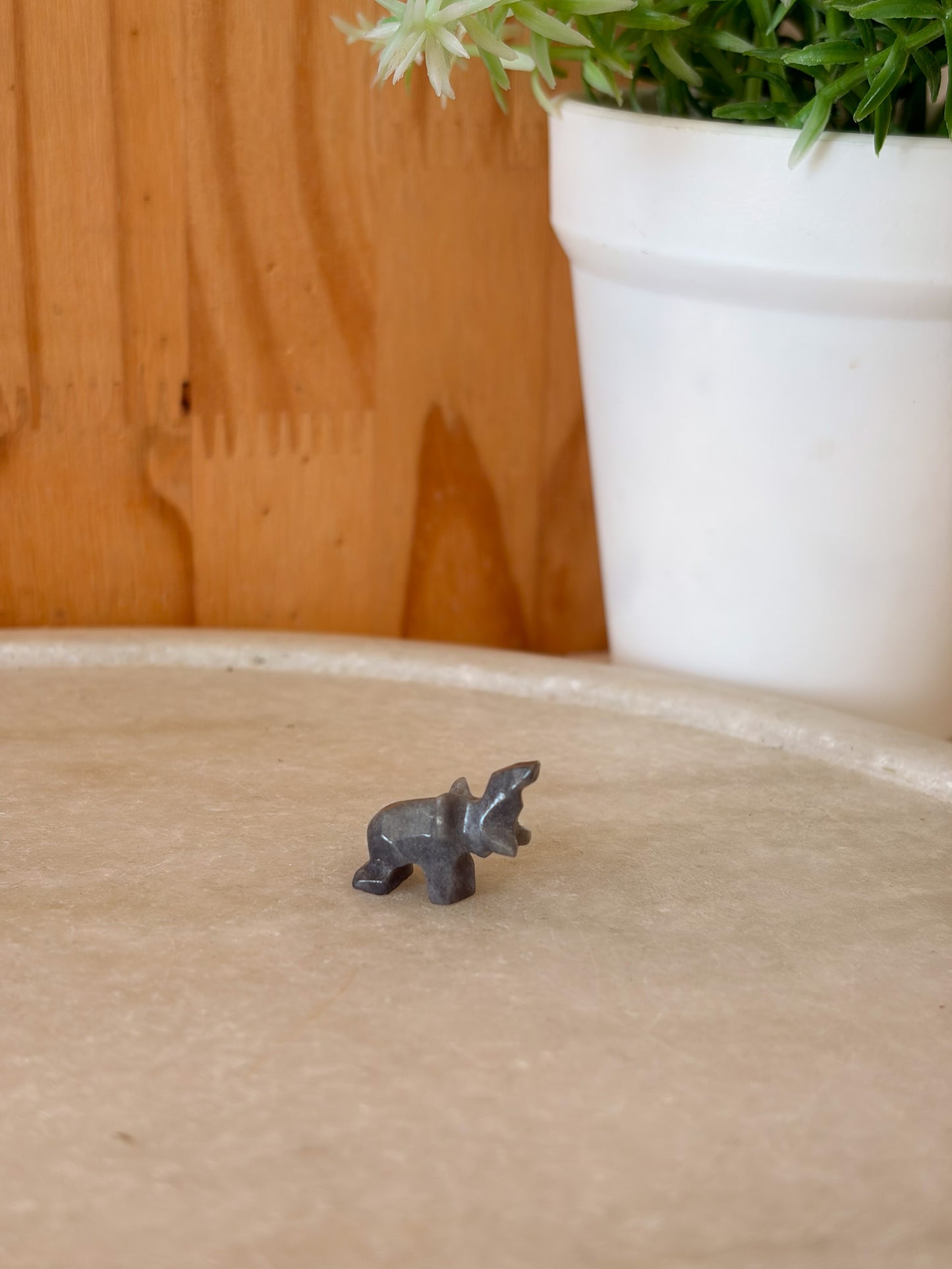 Teeny Tiny Stone Elephant Figure