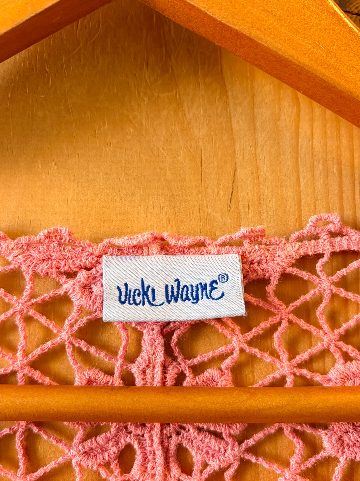 Floral Pink Crochet Cardigan : M/L (As Is)
