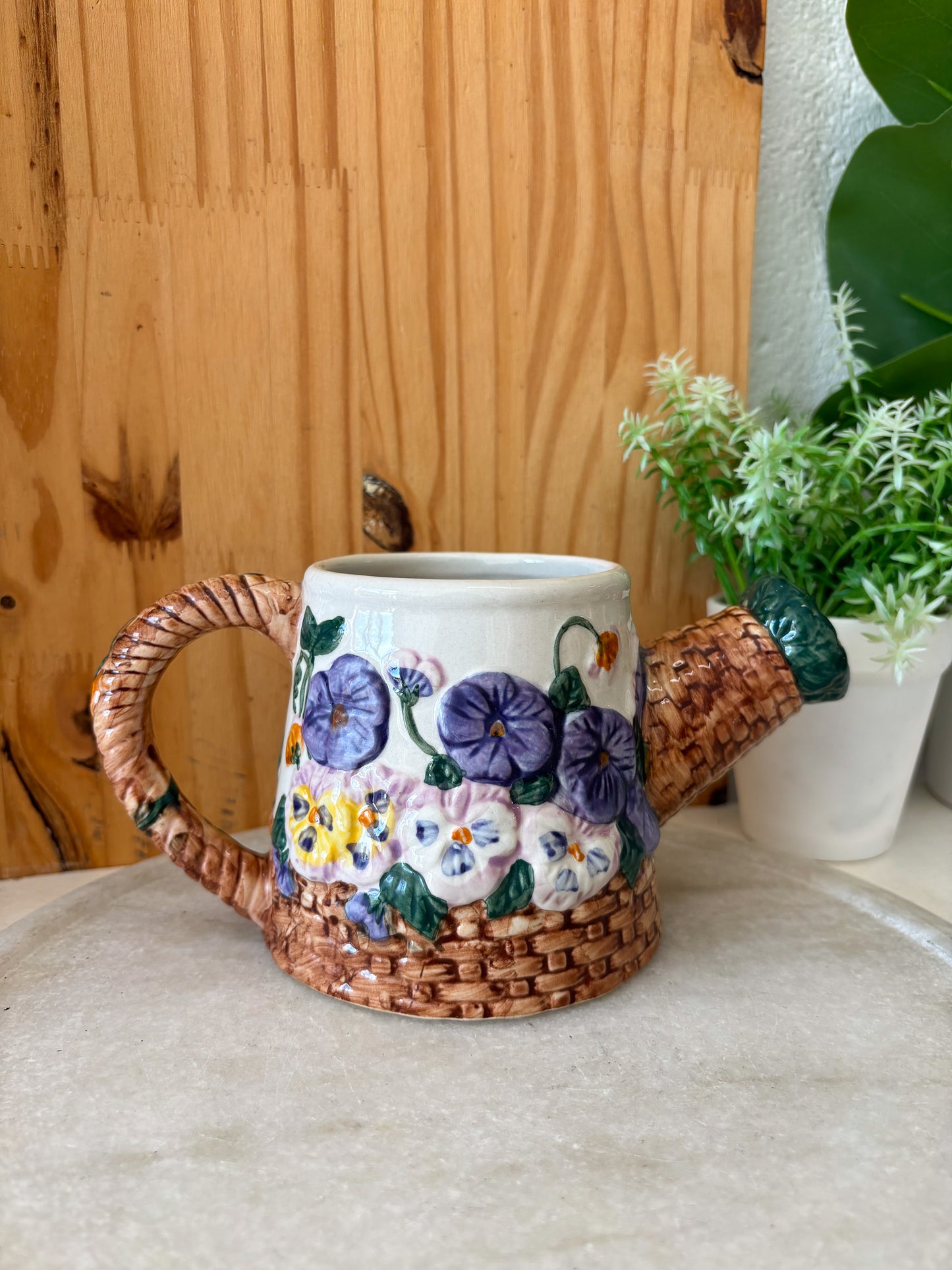 Floral Ceramic Watering Can (Local Pick Up Only)