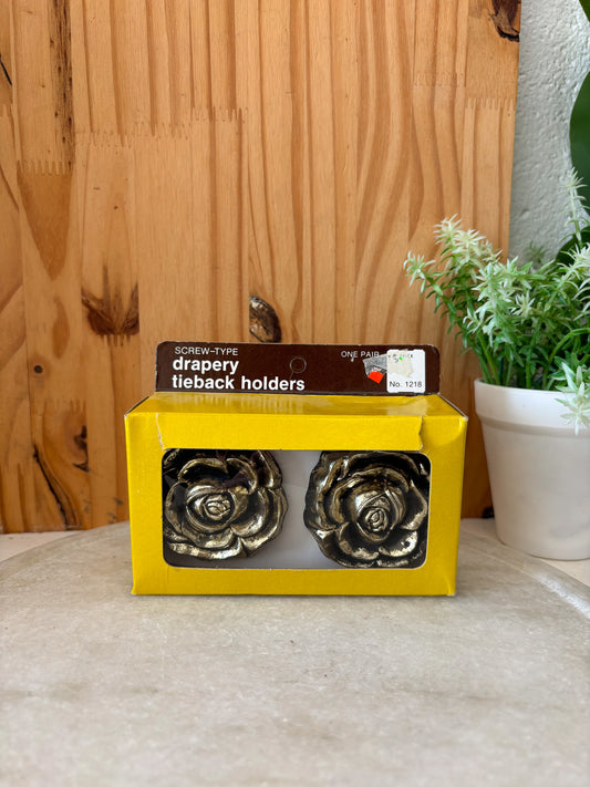 Vtg Floral Drape Holders