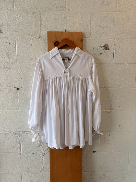 Flowy White Tie Top : OS