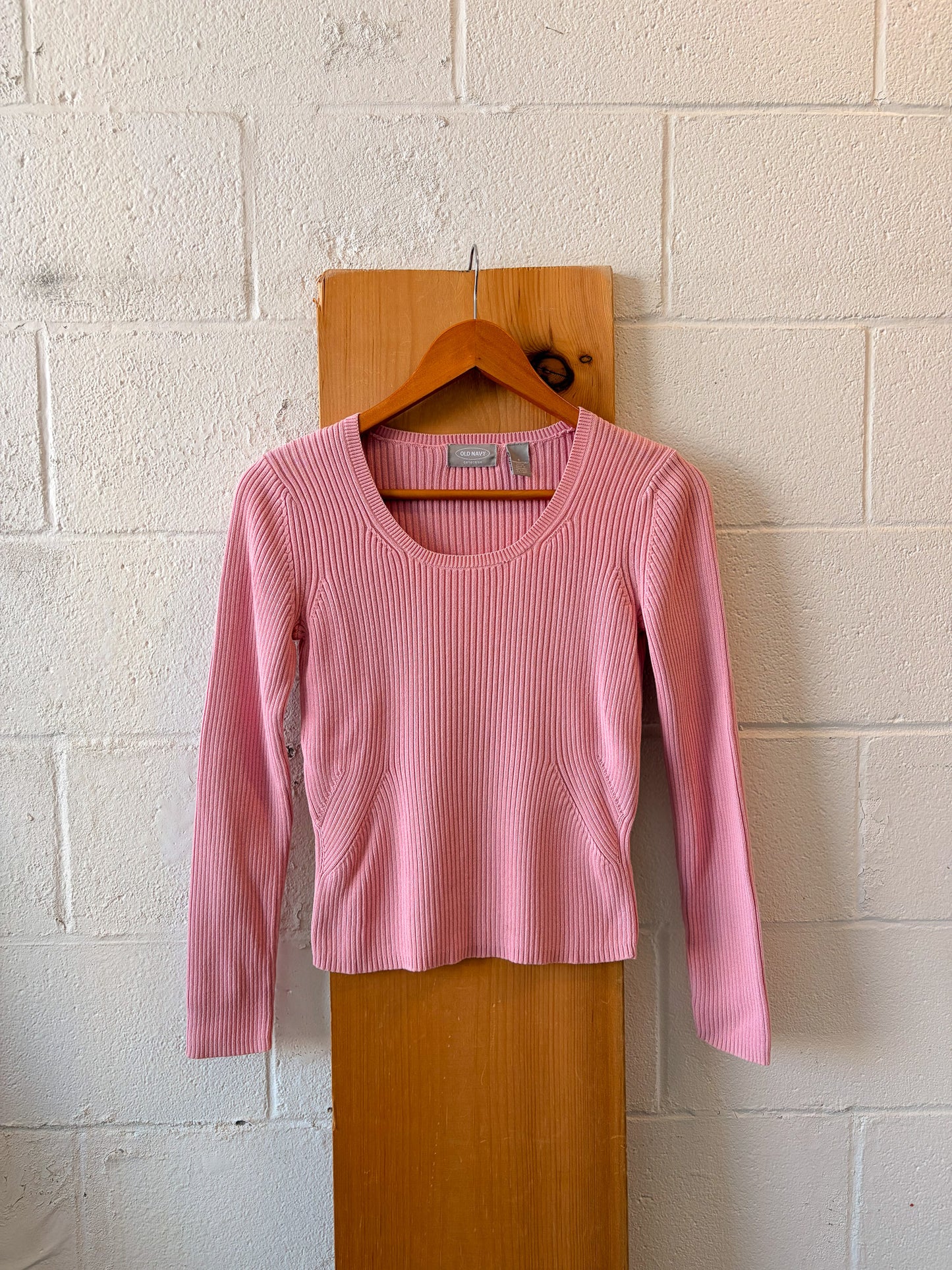 Ribbed Pink Sweater : S