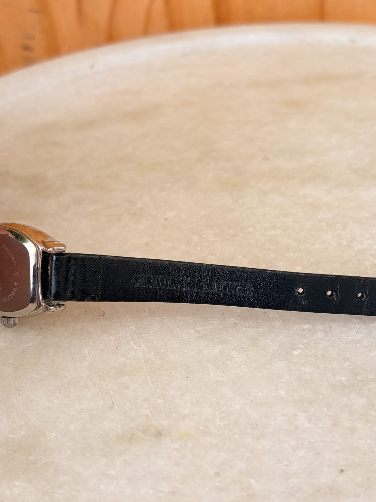 Black Genuine Leather Watch (Untested, As Is)