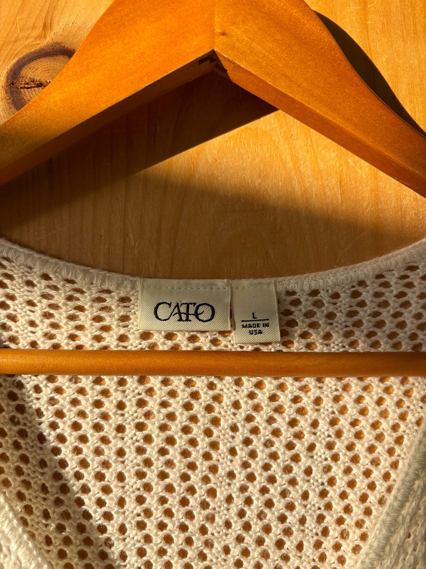 Long White Crochet Cardigan : L