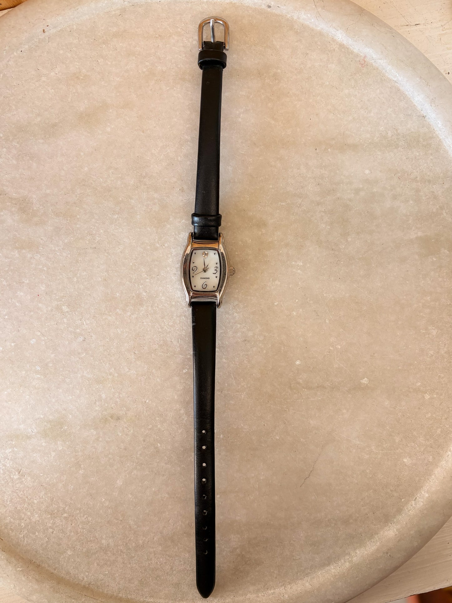 Black Genuine Leather Watch (Untested, As Is)
