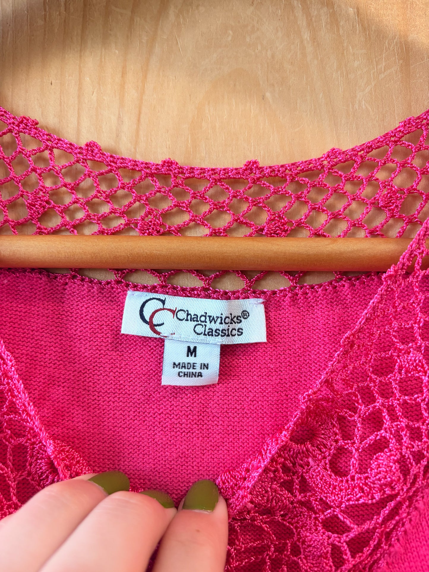 Pink Crochet Detailed Top : M